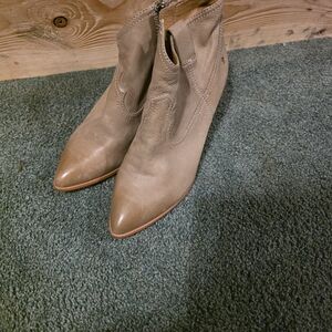 Frye Tan Leather Ankle Boots